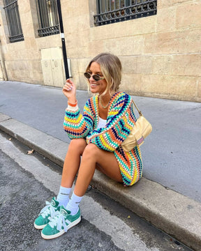 Casaco Feminino em Tricot Arco Íris - Brigitte