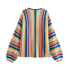 Casaco Feminino em Tricot Arco Íris - Brigitte