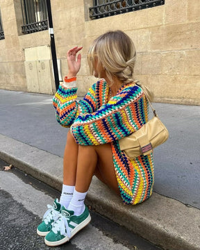 Casaco Feminino em Tricot Arco Íris - Brigitte