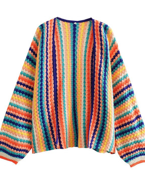 Casaco Feminino em Tricot Arco Íris - Brigitte