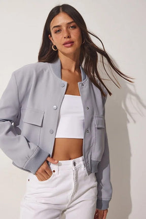 Jaqueta Feminina de Couro Bomber Basic - Natalia