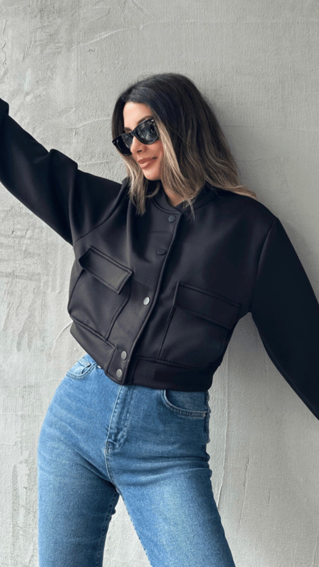 Jaqueta Feminina de Couro Bomber Basic - Natalia