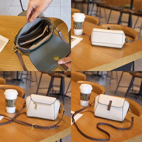 Bolsa Feminina de Couro Compacta Retrô - Rose