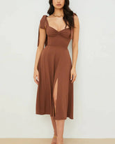 Vestido Feminino Longo Com Fenda - Chiara