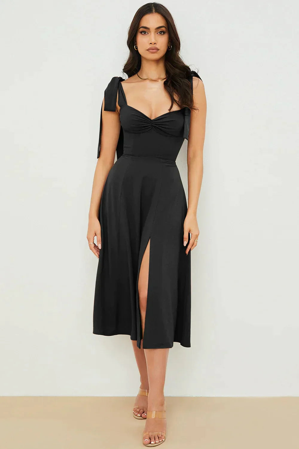 Vestido Feminino Longo Com Fenda - Chiara