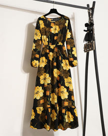 Vestido Feminino Longo Estampado - Helena