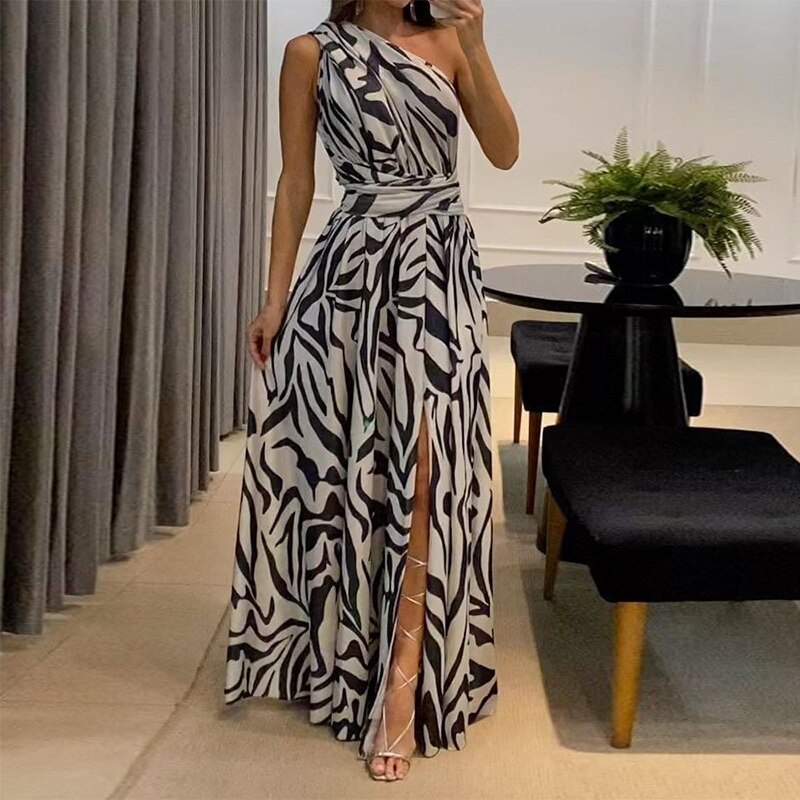 Vestido Feminino Longo Zebrado - Isabelle