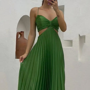 Vestido Longo Plissado - Genevieve