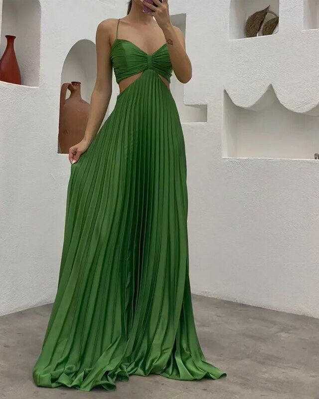 Vestido Longo Plissado - Genevieve