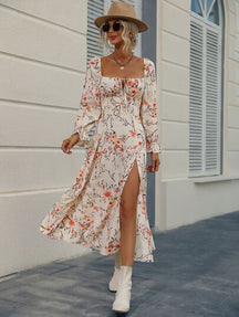 Vestido Midi Floral  -  Flores do Campo